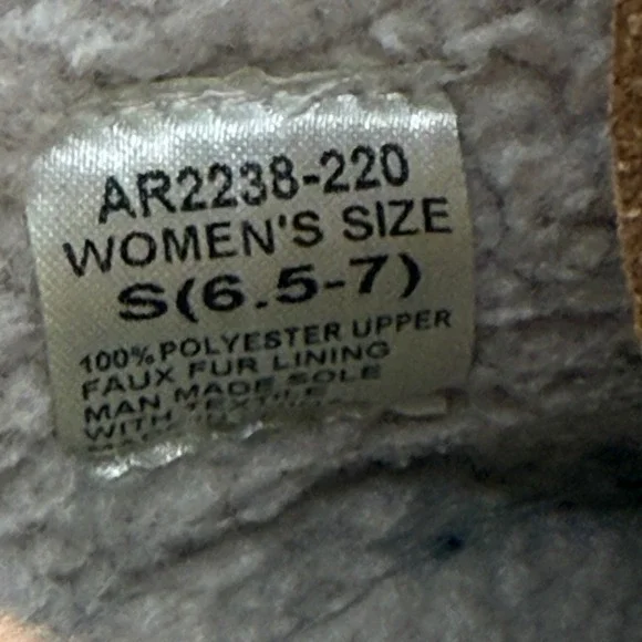 Ariat Slippers Womens Size S 6/7 Brown Sherpa Fleece Cozy Cabin Loungewear Shoes - Picture 9 of 10